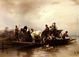 Wilhelm Alexander Meyerheim The Arrival of the Ferry painting